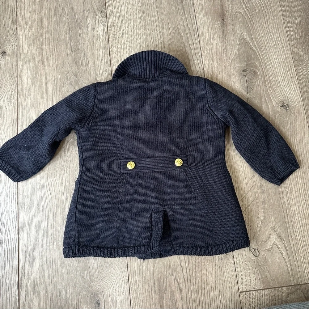 RALPH LAUREN 100% Wool Baby Cardigan Sweater Jacket Navy 12 Months